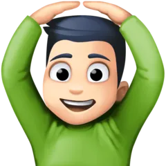 man gesturing OK: light skin tone for Facebook platform