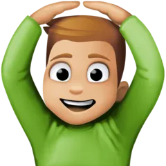man gesturing OK: medium-light skin tone for Facebook platform