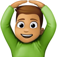 man gesturing OK: medium skin tone สำหรับแพลตฟอร์ม Facebook