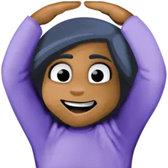 woman gesturing OK: medium-dark skin tone สำหรับแพลตฟอร์ม Facebook