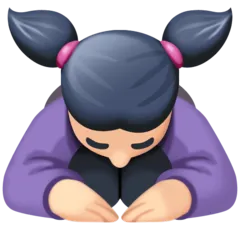 Facebook platformu için woman bowing: light skin tone
