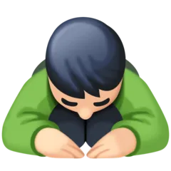 person bowing: light skin tone für Facebook Plattform