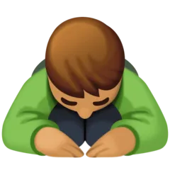 person bowing: medium skin tone für Facebook Plattform
