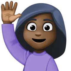 Facebook dla platformy person raising hand: dark skin tone