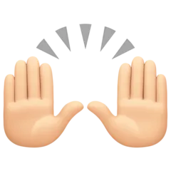 Facebook 平台中的 raising hands: light skin tone