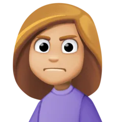 person frowning: medium-light skin tone untuk platform Facebook