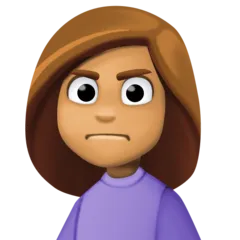 woman frowning: medium skin tone สำหรับแพลตฟอร์ม Facebook