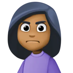 Facebook dla platformy person frowning: medium-dark skin tone