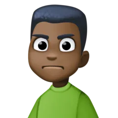 Facebook 플랫폼을 위한 man frowning: dark skin tone
