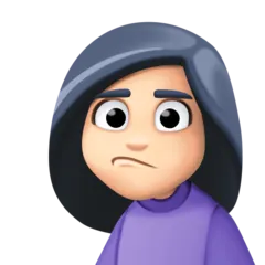 person pouting: light skin tone untuk platform Facebook