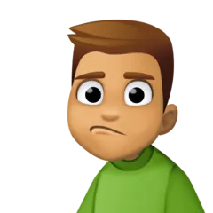 Facebook dla platformy man pouting: medium skin tone