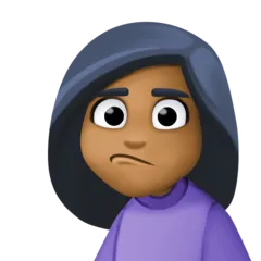 Facebook 플랫폼을 위한 person pouting: medium-dark skin tone