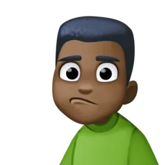 man pouting: dark skin tone til Facebook platform