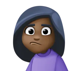 person pouting: dark skin tone untuk platform Facebook