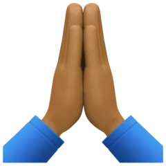 folded hands: medium-dark skin tone para la plataforma Facebook
