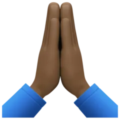 folded hands: dark skin tone per la piattaforma Facebook