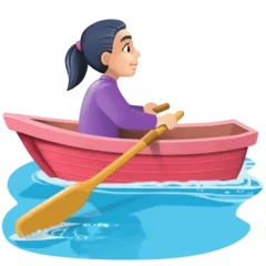 woman rowing boat: light skin tone for Facebook platform
