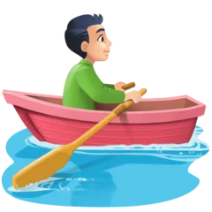 person rowing boat: light skin tone für Facebook Plattform