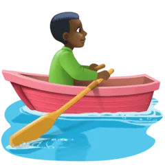 man rowing boat: dark skin tone untuk platform Facebook