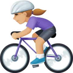 Facebook dla platformy woman biking: medium-light skin tone