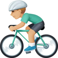 person biking: medium-light skin tone per la piattaforma Facebook