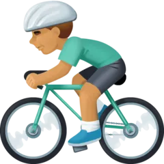 Facebook platformu için man biking: medium skin tone