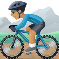 man mountain biking: medium skin tone pentru platforma Facebook