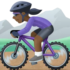 woman mountain biking: dark skin tone لمنصة Facebook