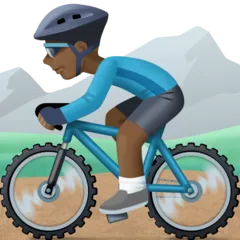 man mountain biking: dark skin tone per la piattaforma Facebook