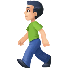 person walking: light skin tone pentru platforma Facebook