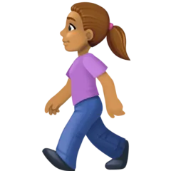 woman walking: medium skin tone สำหรับแพลตฟอร์ม Facebook