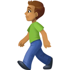 person walking: medium skin tone untuk platform Facebook