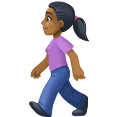 Facebook platformu için woman walking: medium-dark skin tone