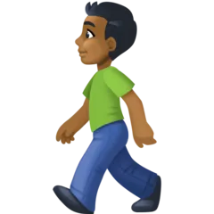 man walking: medium-dark skin tone til Facebook platform