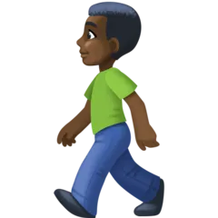person walking: dark skin tone per la piattaforma Facebook