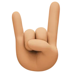 sign of the horns: medium-light skin tone per la piattaforma Facebook