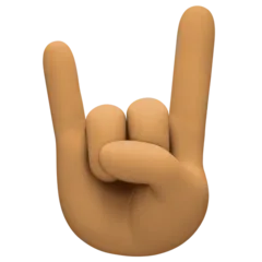 Facebook dla platformy sign of the horns: medium skin tone