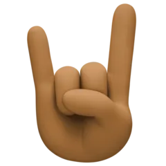sign of the horns: medium-dark skin tone สำหรับแพลตฟอร์ม Facebook