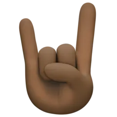sign of the horns: dark skin tone untuk platform Facebook