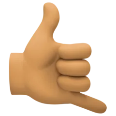 call me hand: medium skin tone untuk platform Facebook