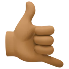 call me hand: medium-dark skin tone per la piattaforma Facebook