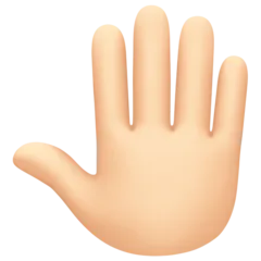 raised back of hand: light skin tone สำหรับแพลตฟอร์ม Facebook