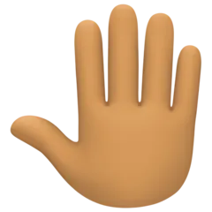 Facebook 플랫폼을 위한 raised back of hand: medium skin tone