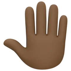 raised back of hand: dark skin tone für Facebook Plattform