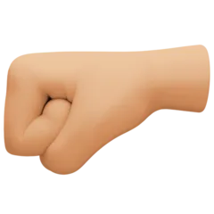 left-facing fist: medium-light skin tone für Facebook Plattform