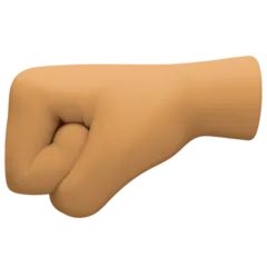 Facebook 플랫폼을 위한 left-facing fist: medium skin tone