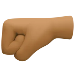 left-facing fist: medium-dark skin tone untuk platform Facebook