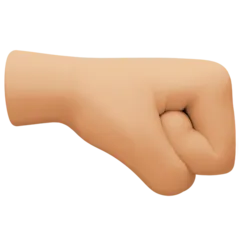 right-facing fist: medium-light skin tone für Facebook Plattform