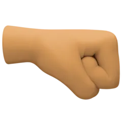 right-facing fist: medium skin tone untuk platform Facebook