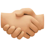 handshake: medium-light skin tone untuk platform Facebook